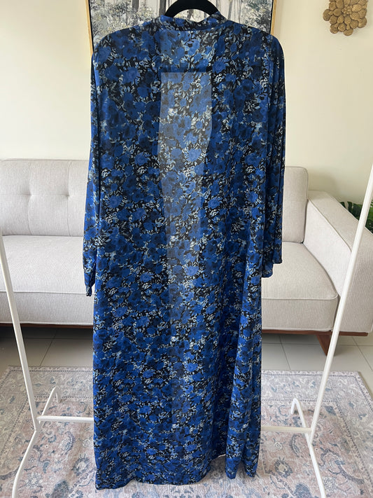 Blue Bloom abaya